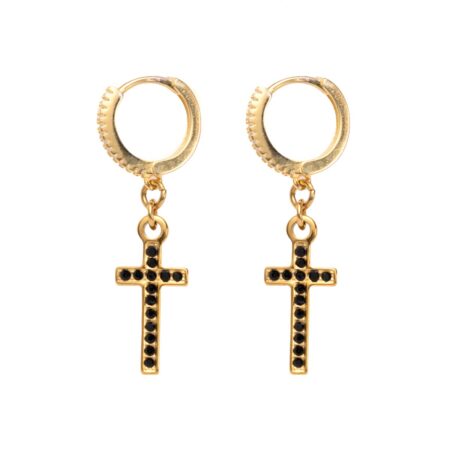 Small Cross Black Stone 925 G