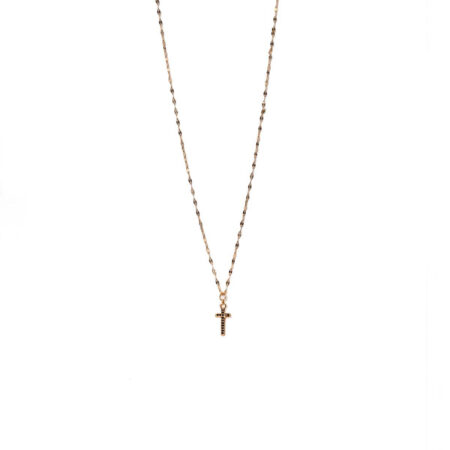 Small Cross Black Stone St.Steel G