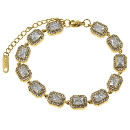 White Zirgon Rectangle St.Steel G